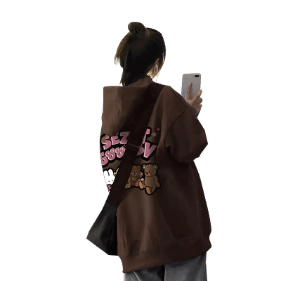 山东即墨卫衣女秋冬美拉德穿搭