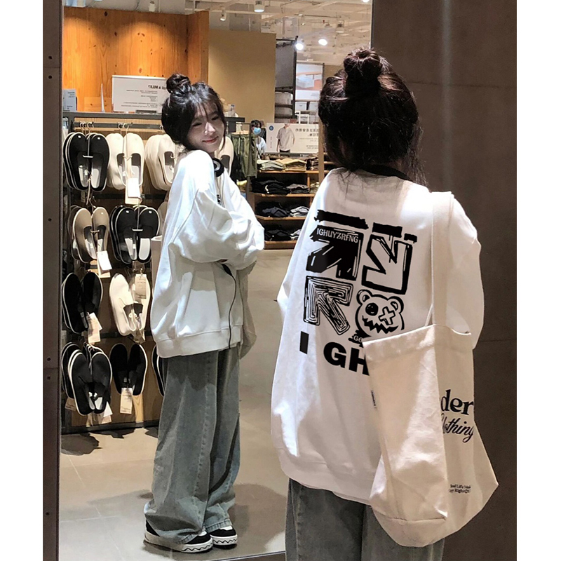 无帽大码女装显瘦美式宽松上衣潮