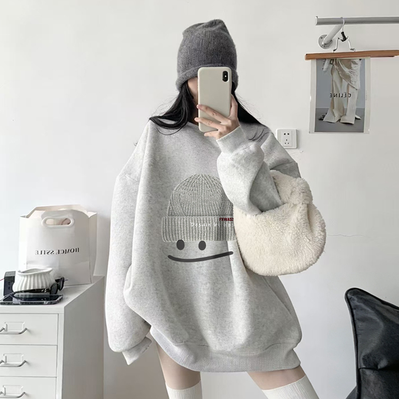 卫衣女胖mm大码宽松慵懒风