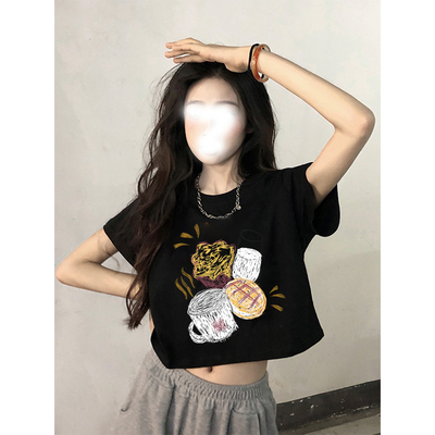 短款短袖t恤女夏季大码女装