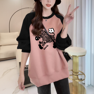 粉色卫衣女新款2025爆款时尚洋气