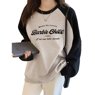 山东即墨加绒卫衣女秋冬插肩袖