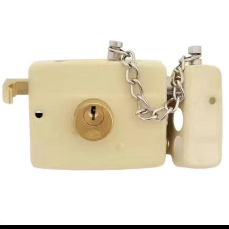 老式外装门锁101型铁门木门锁铜芯储藏室门锁117型带钥匙防盗锁