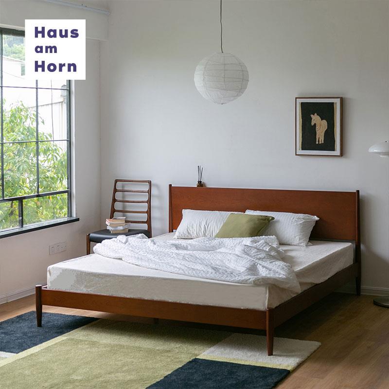 『号角屋 MCM实木床』现代简约北欧樱桃木1.5/1.8米主卧室双人床