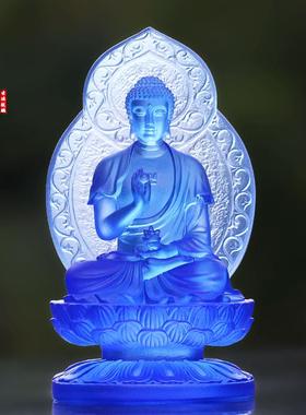 药师佛琉璃光如来佛像摆件居家佛堂桌面供奉桌面摆放礼佛佛具用品