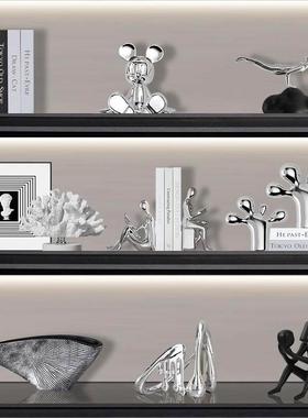 现代电镀银无障碍豪华儿童房装饰酒柜餐具柜高端小众电视柜装饰