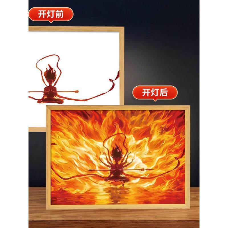 哪咤2魔童闹海电影周边动漫装饰灯光画框桌面摆件氛围小夜灯礼物,家居饰品,氛围画/灯画,淘宝优惠券,粉丝福利购,淘宝优惠卷