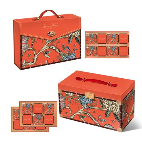 2023新款橙红色中秋节月饼包装盒中秋创意礼品盒月饼盒8粒装现货