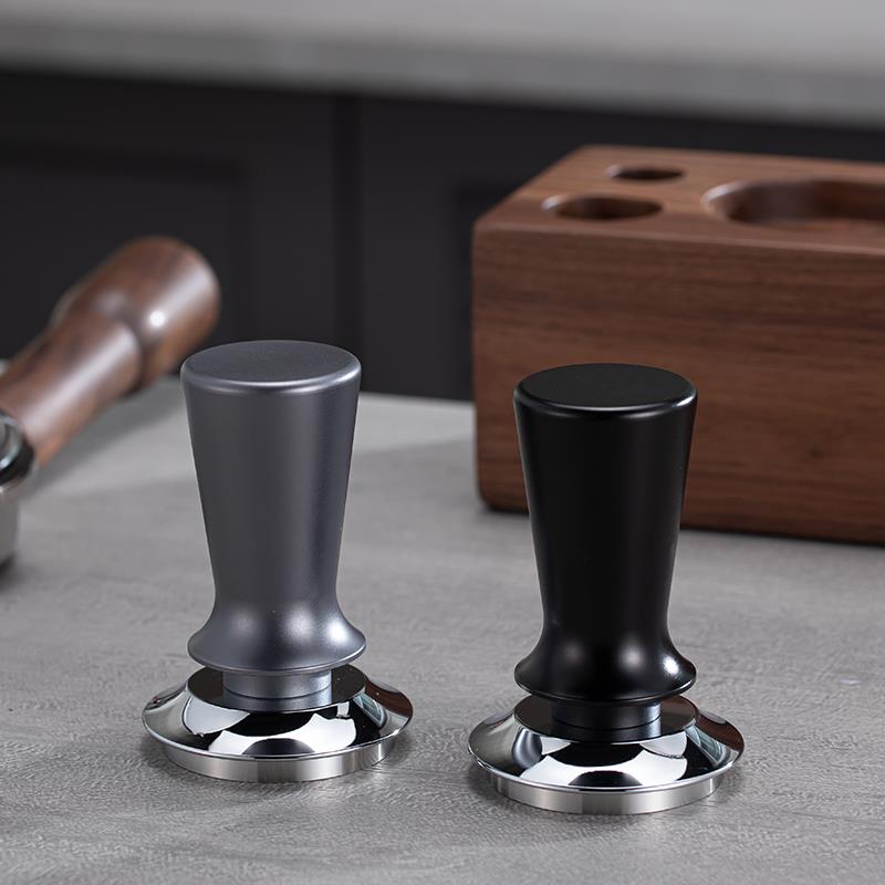 咖啡压粉器恒力螺纹平底压粉锤弹力布粉器意式咖啡机51/53/58mm