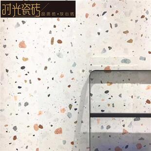 北欧复古亮光彩色水磨石瓷砖蓝色客厅地砖800x800卫生间厨房墙砖