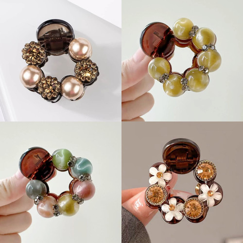 2025新款高级感镶钻花朵造型发夹