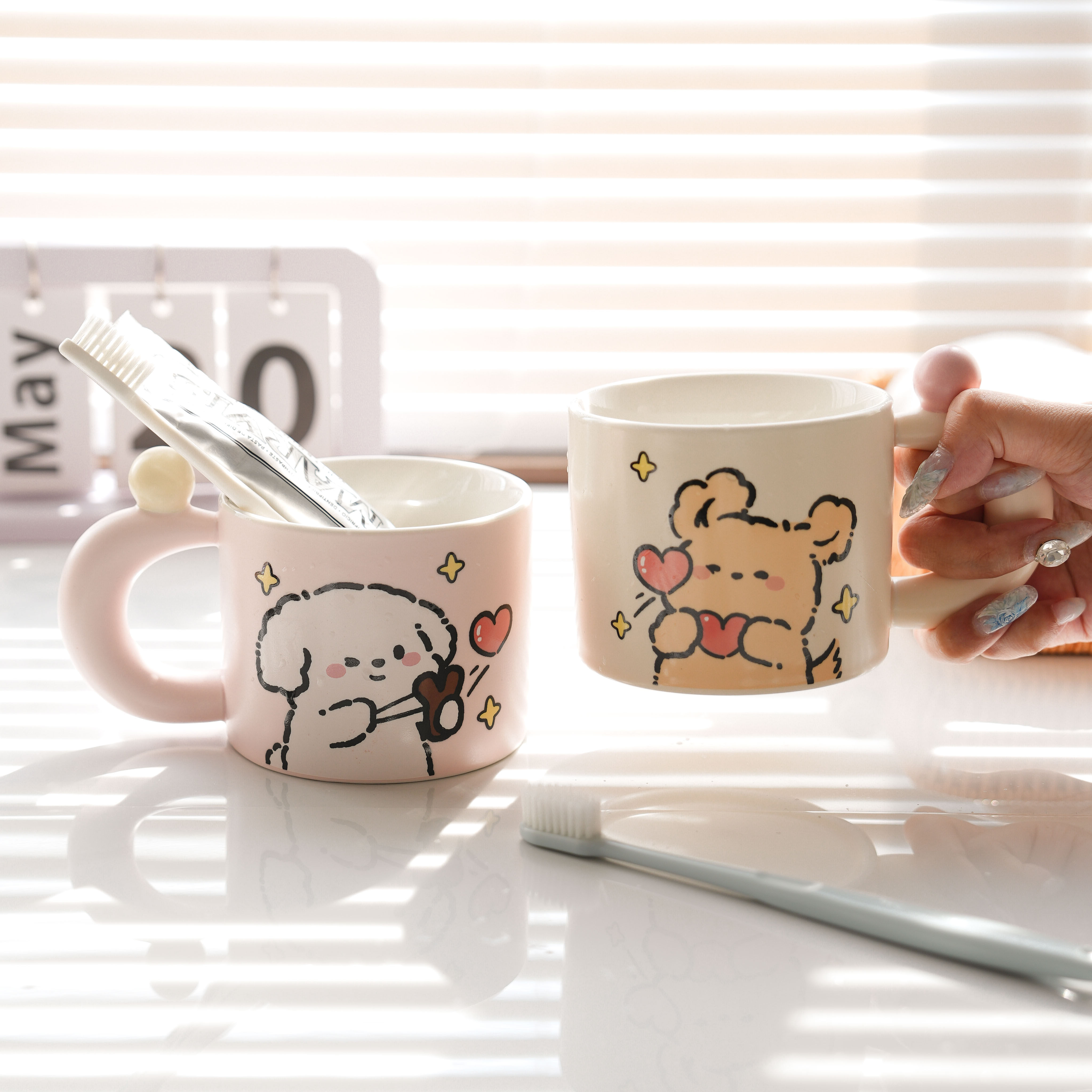 可爱情侣小狗陶瓷漱口杯牙刷杯子新款洗漱杯一对牙缸牙具卫生间,家庭/个人清洁工具,洗漱杯,淘宝优惠券,粉丝福利购,淘宝优惠卷