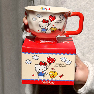 陶瓷马克杯hellokitty家用喝水杯子办公咖啡杯生日礼物 三丽鸥正版