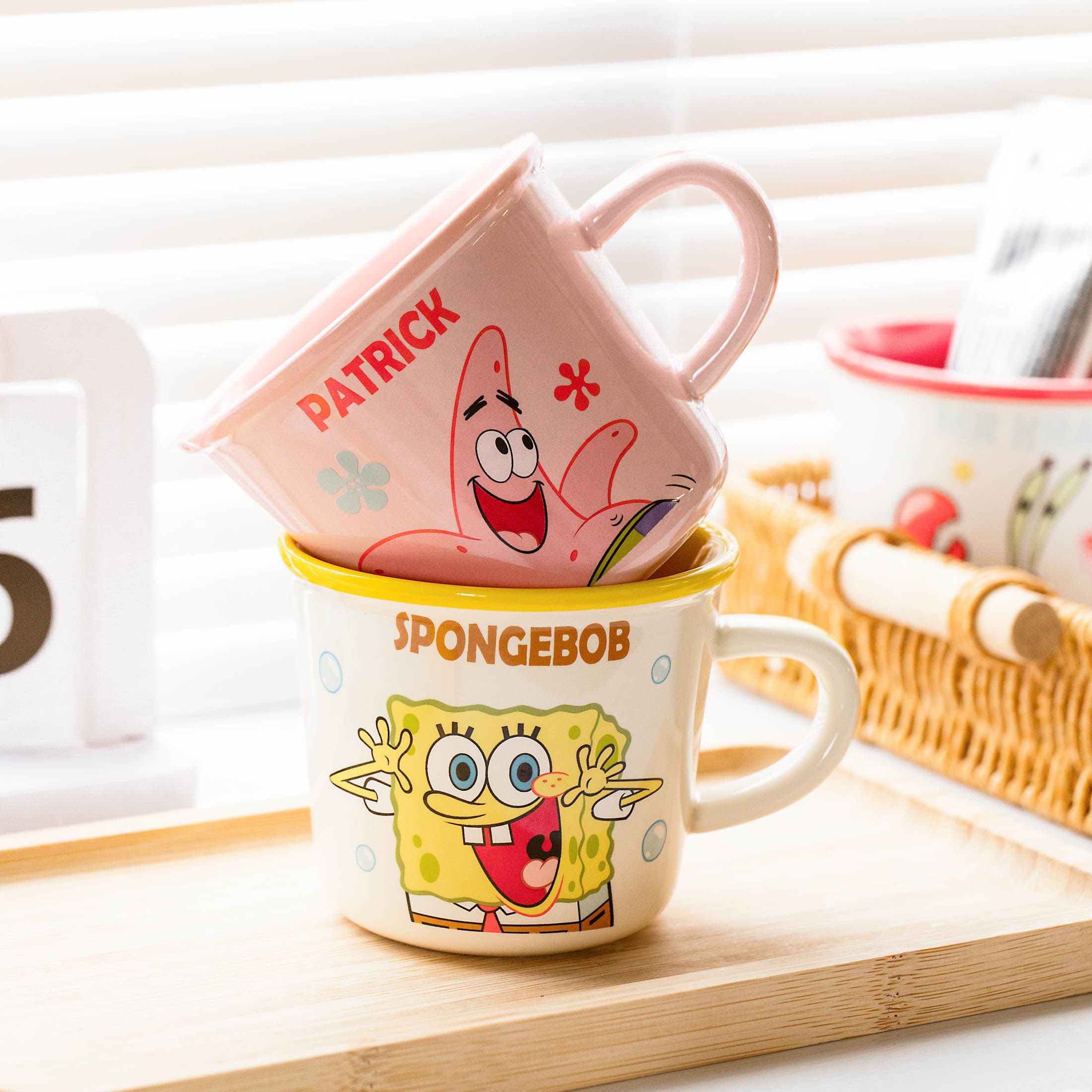 海绵宝宝陶瓷漱口杯家用高颜值