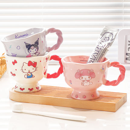 三丽鸥陶瓷漱口杯家用情侣一对洗漱杯可爱刷牙杯子新款牙杯牙具