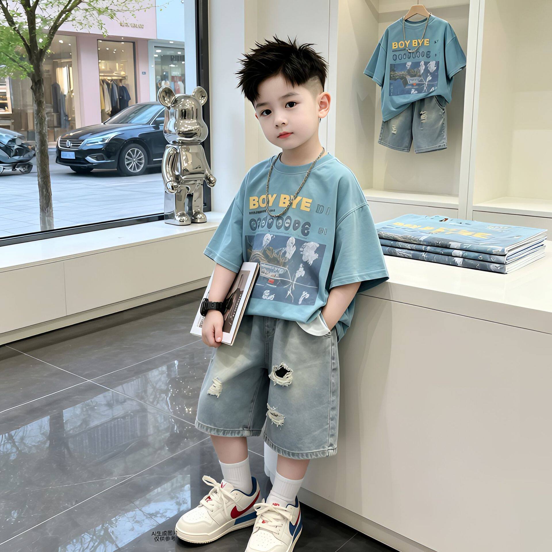 专柜正品小男孩夏季套装休闲