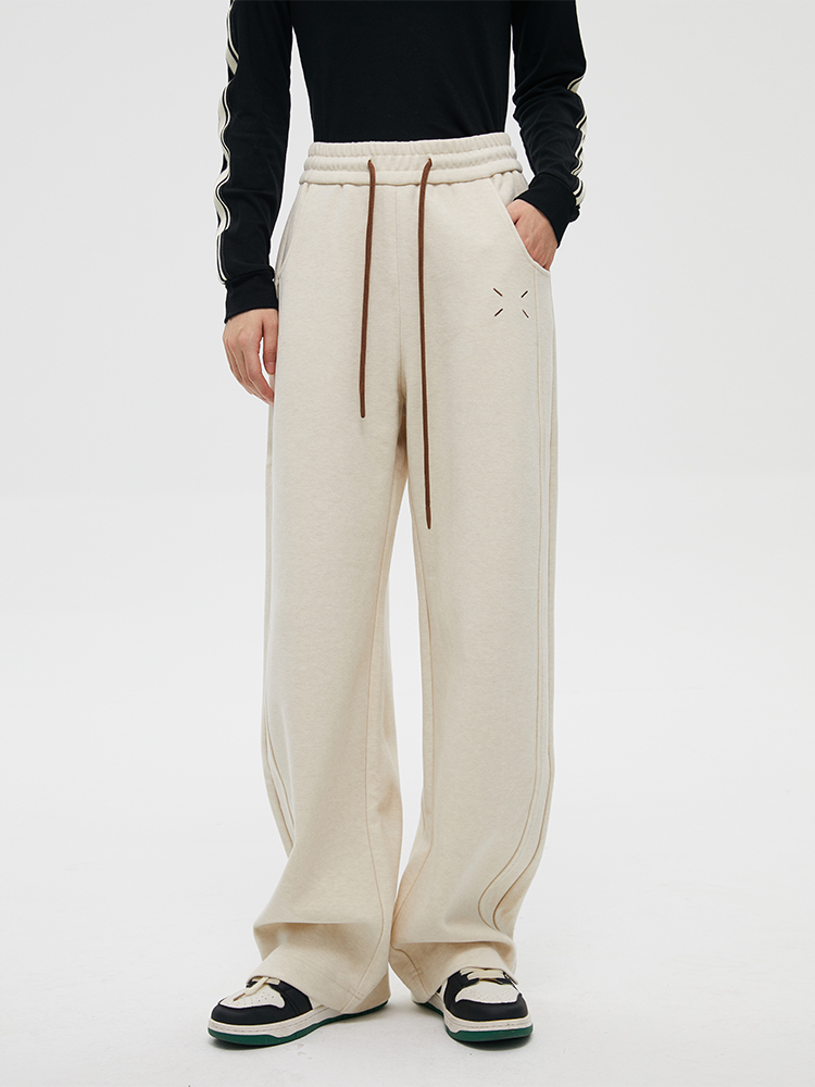 REMOULD 新款垂感窄版镰刀裤冬米白色加厚显瘦宽松直筒香蕉休闲卫