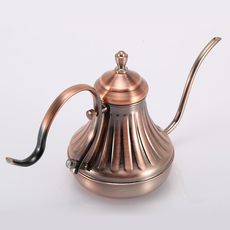 手冲咖啡壶长嘴细口不锈钢冲泡壶家用滴滤式配套器具古铜色600cc