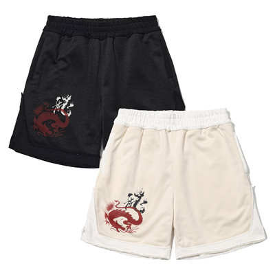 pacshop网眼运动短裤篮球印花