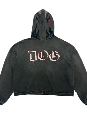 【PacShop】.pac 狗斗士鬼脸拉链帽衫 DOG FIGHTER ZIP-UP HOODIE