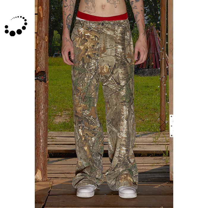 pacshop长裤工装裤树叶迷彩