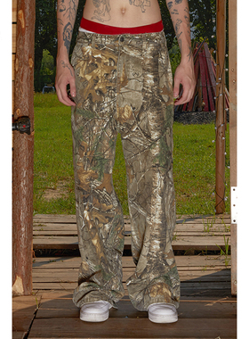 【PacShop】.pac 宽松木工工装长裤 墙灰色/Realtree树叶迷彩色