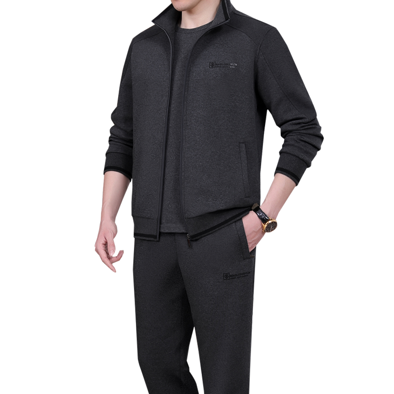 新款休闲运动服套装男春秋三件套