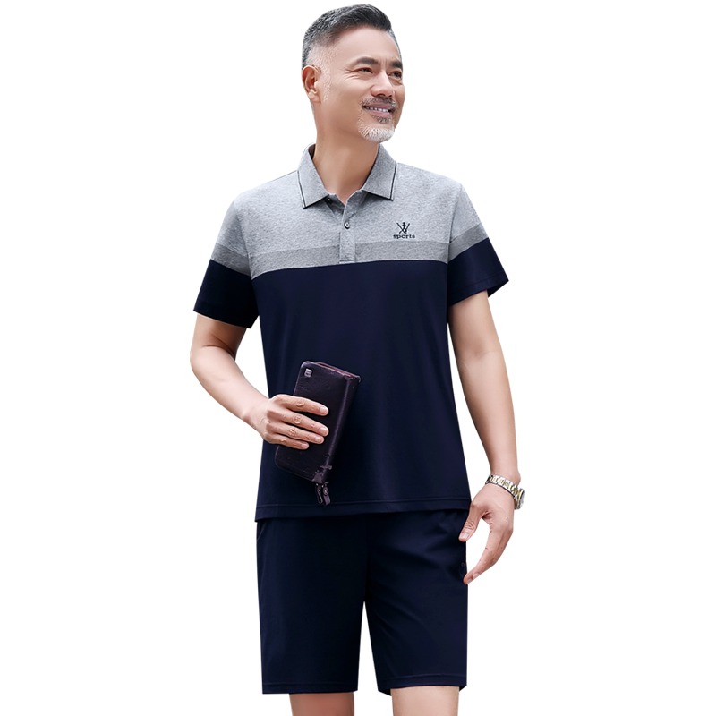 夏季男装纯棉男士短袖短裤两件套