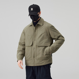 高级感休闲百搭行政夹克上衣 潮牌短款 冬季 痞帅轻薄羽绒服外套男士