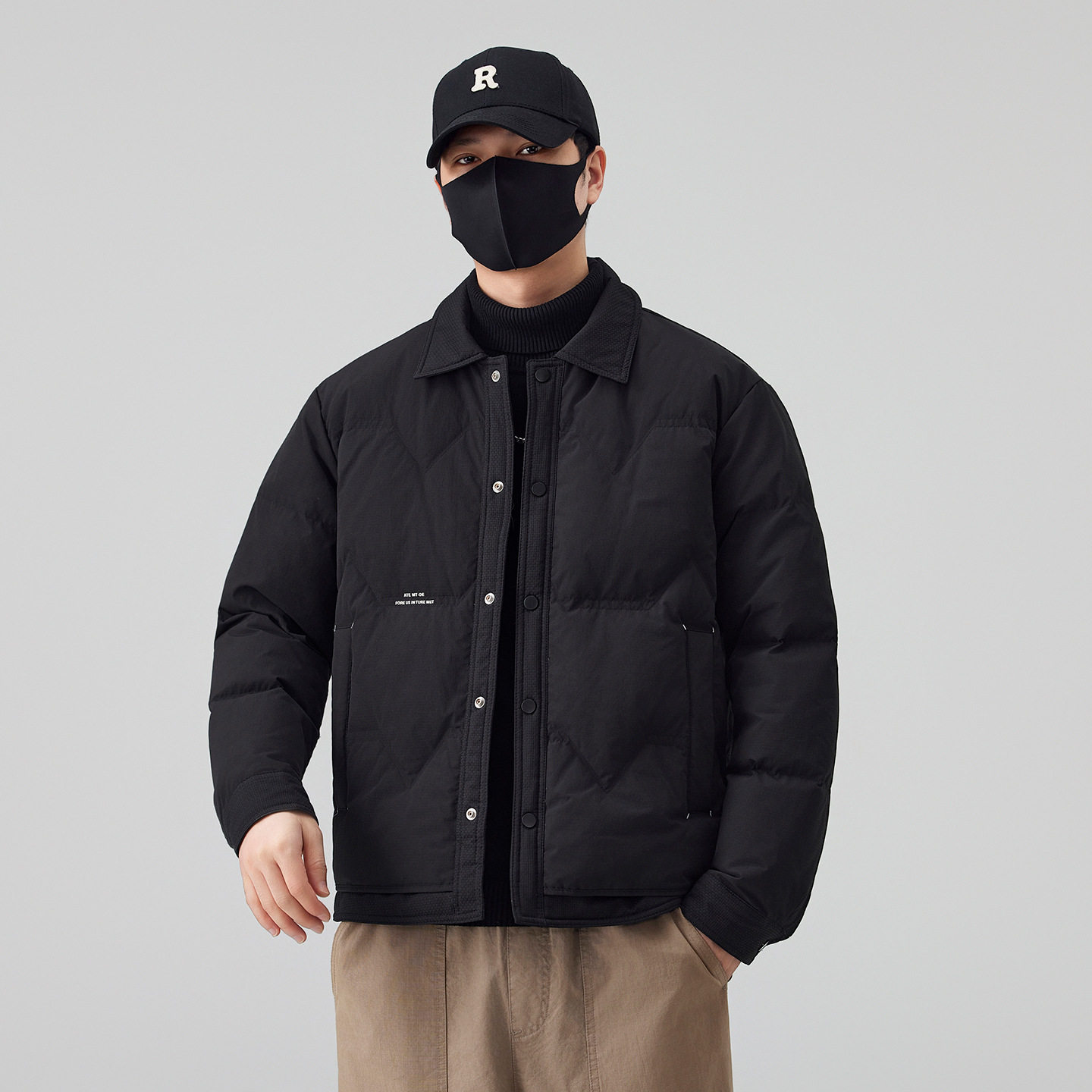 轻薄白鸭绒羽绒服外套男士短款高级感休闲商务保暖行政夹克男潮牌