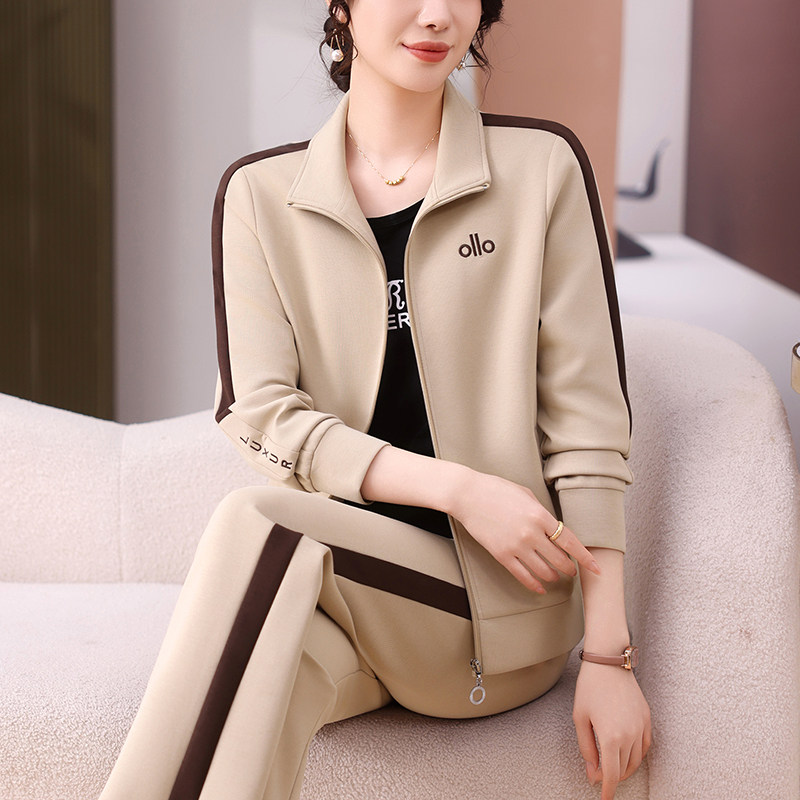 品牌运动服套装女春秋2025新款洋气减龄卫衣宽松跑步休闲三件套潮