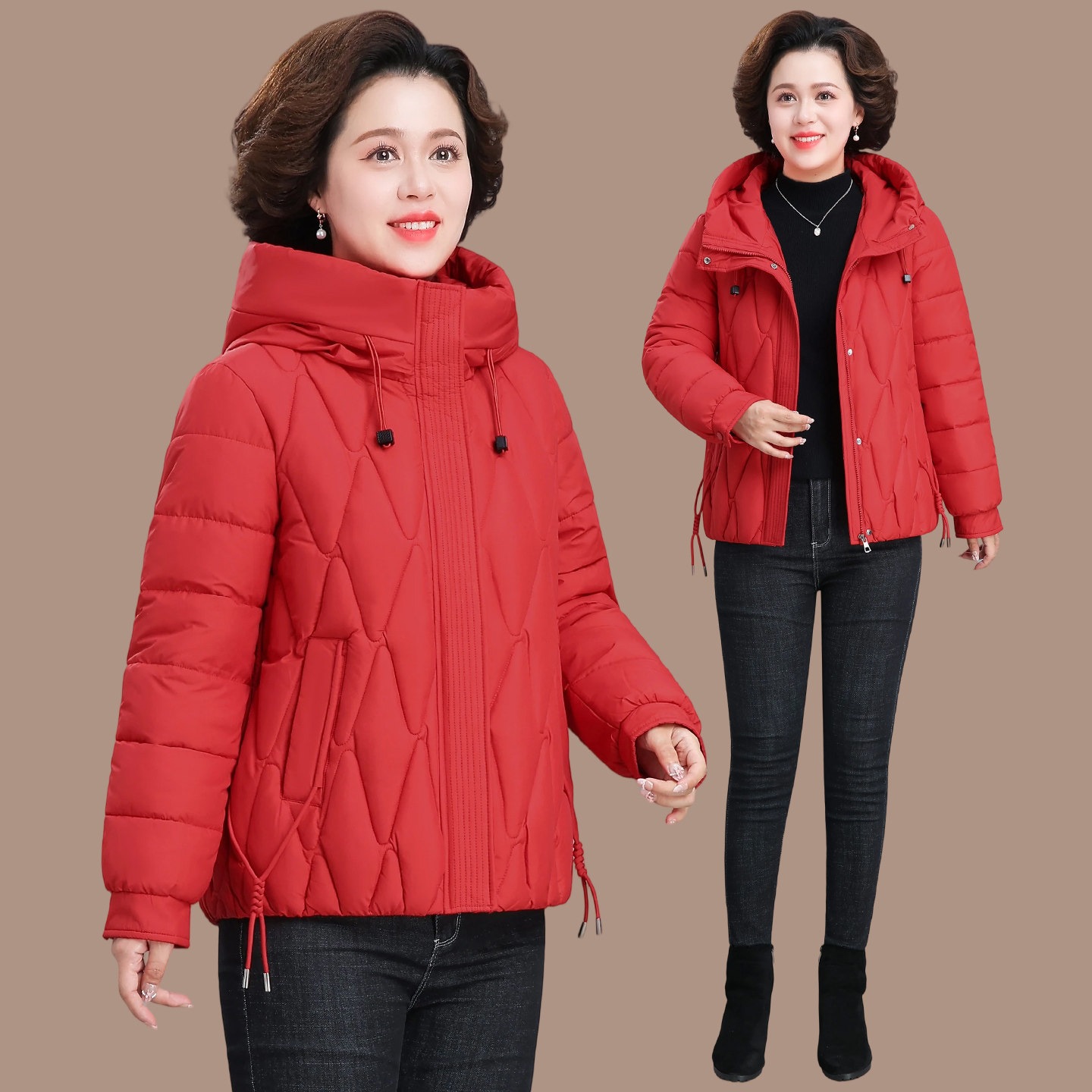 妈妈冬装2025新款棉袄外套洋气中老年女装秋冬季羽绒棉服保暖棉衣