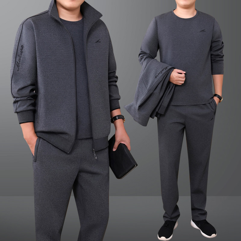 休闲三件套中年人男士运动服装