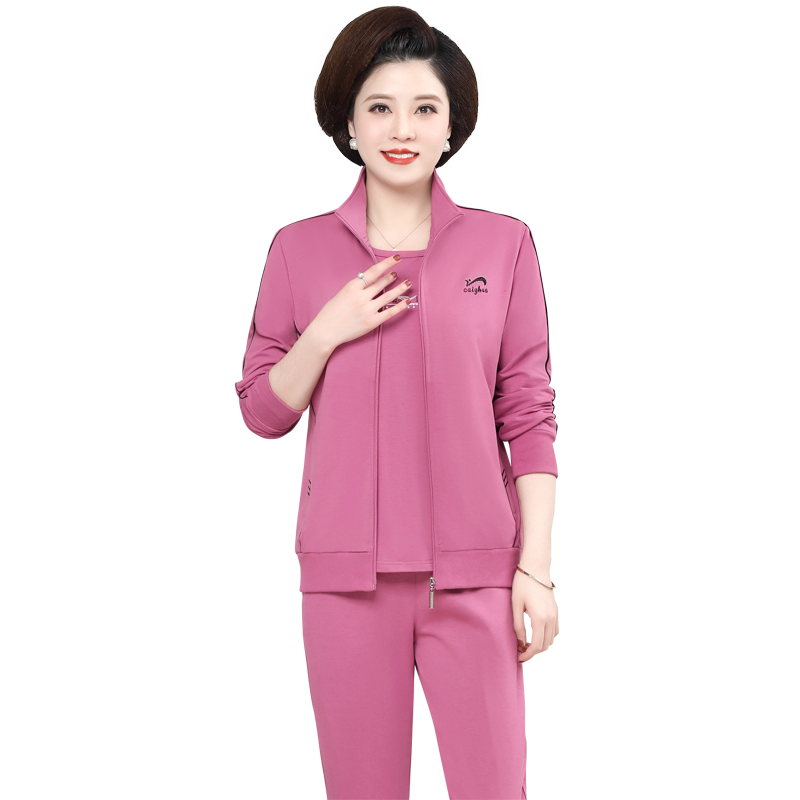新款休闲运动服套装女春秋三件套