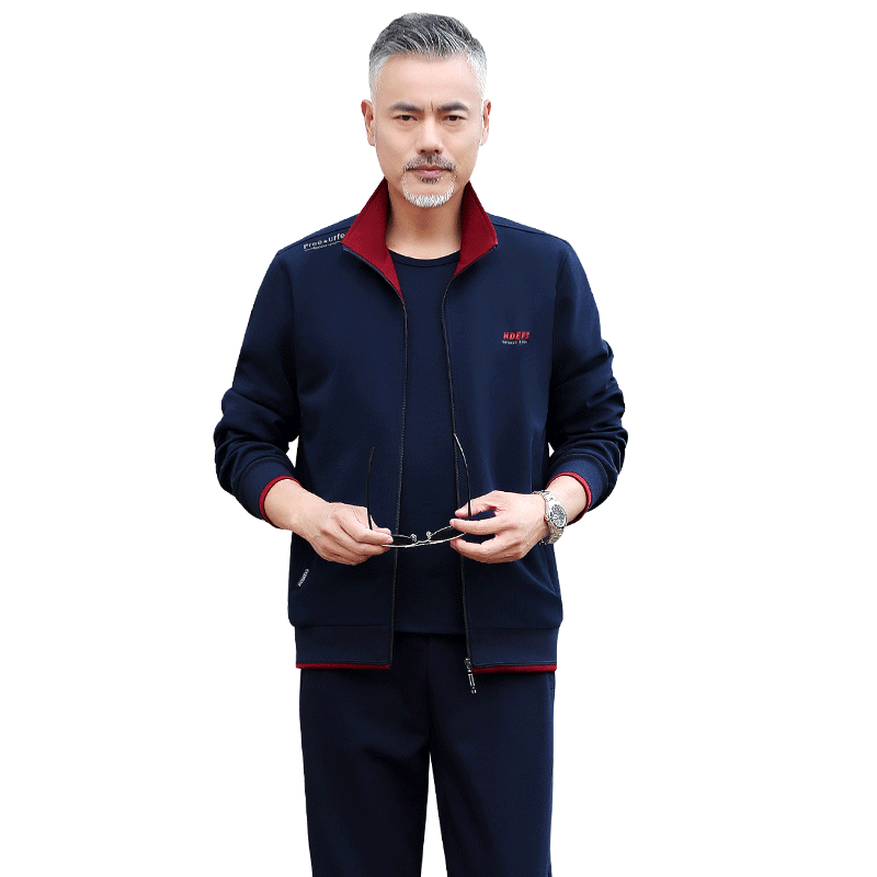 新款休闲运动服套装男春秋三件套