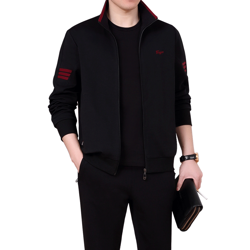 新款休闲运动服套装男春秋三件套