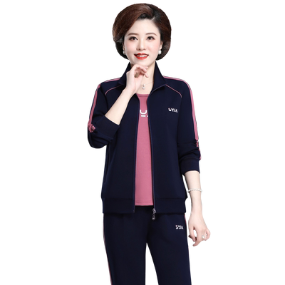 新款休闲运动服套装女春秋三件套