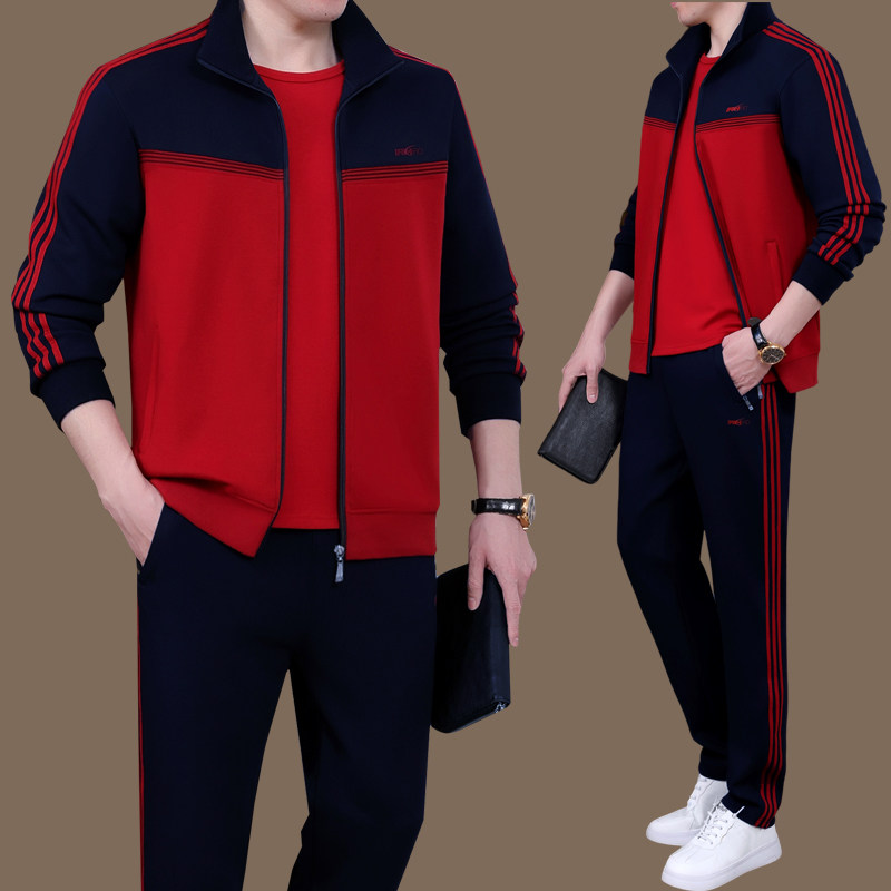 运动套装春秋新款中老年休闲服男