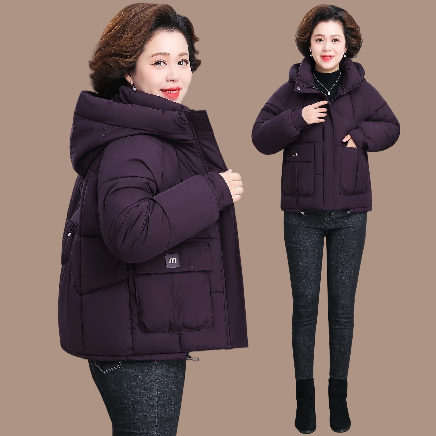 妈妈羽绒棉服冬装2025新款棉袄洋气中老年女装秋冬季外套短款棉衣