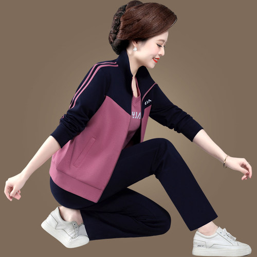 新款休闲运动服套装女春秋三件套