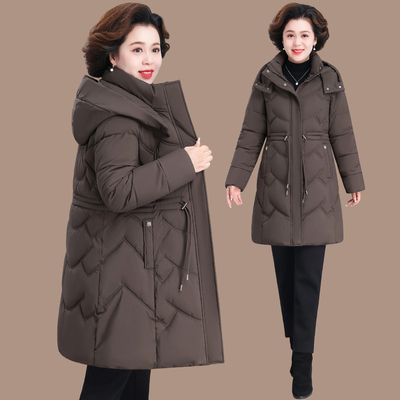 中年妈妈冬装外套中长款韩版棉袄2025新款中老年女款秋冬羽绒棉服
