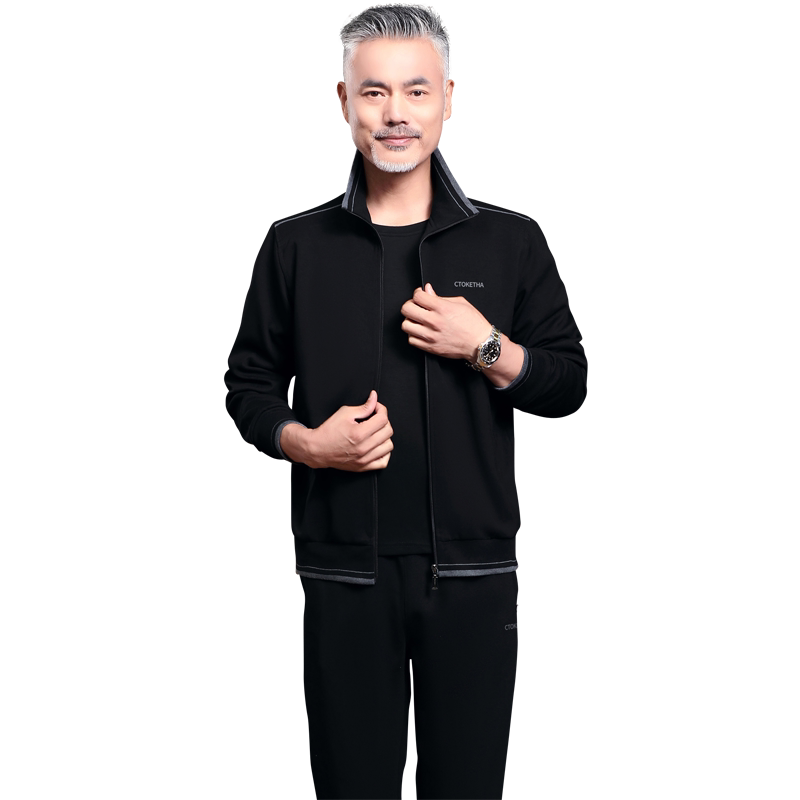 新款休闲运动服套装男春秋三件套