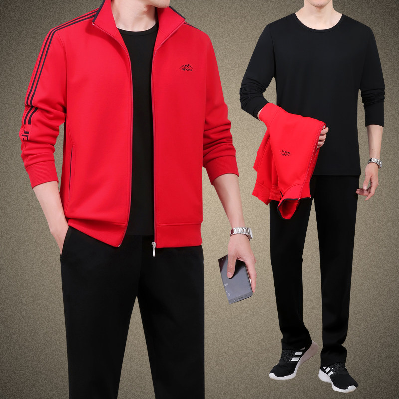 新款爸爸装中年男士休闲运动服