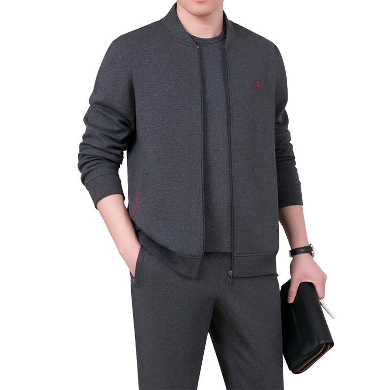 新款休闲运动服套装男春秋三件套
