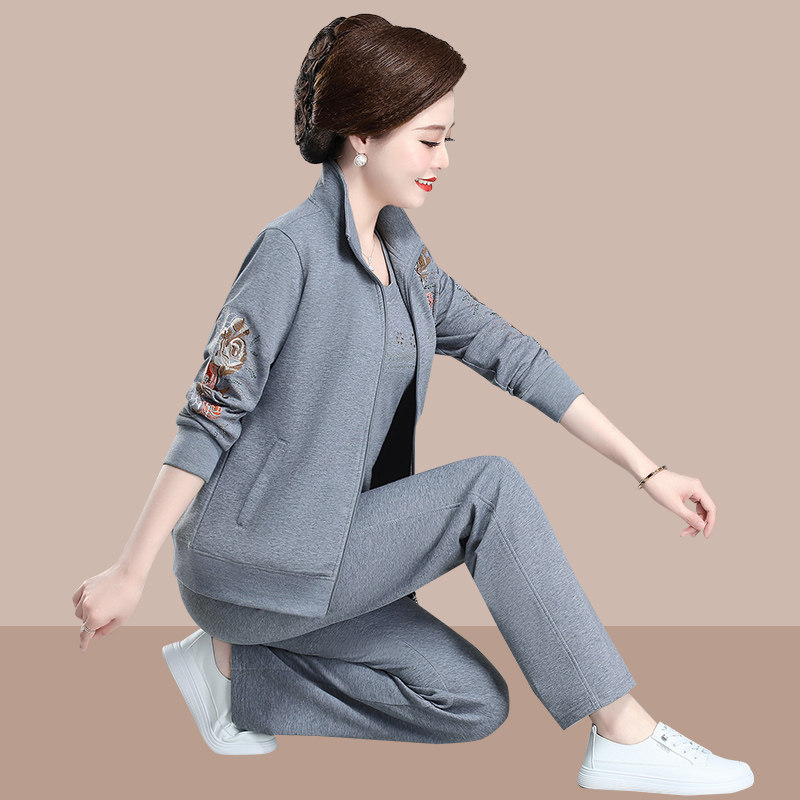 中年女装高档运动服套装秋季外套