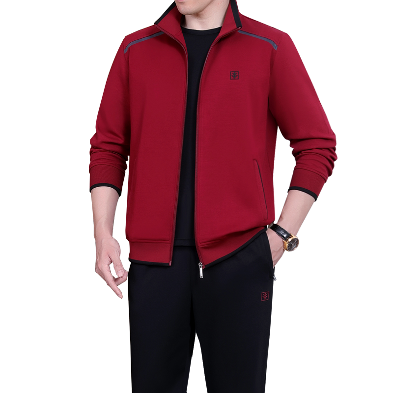 新款休闲运动服套装男春秋三件套