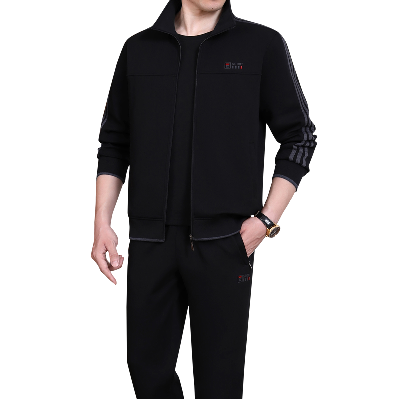 新款休闲运动服套装男春季三件套