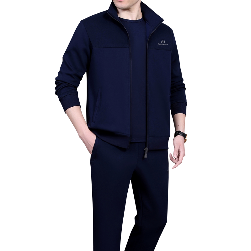 新款休闲运动服套装男春秋三件套