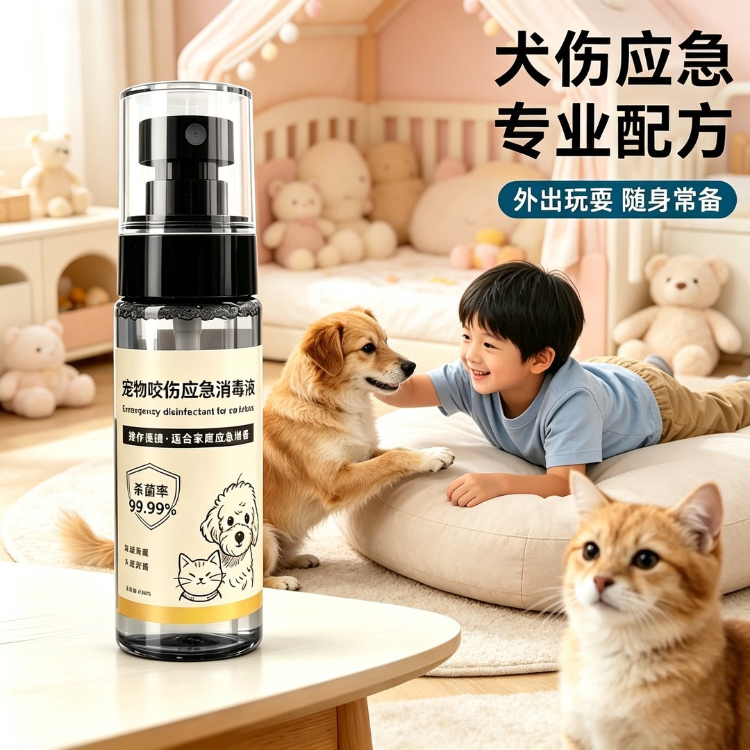 宠物咬伤应急消毒液动物猫狗抓挠咬后清洁护理家庭防护便携喷剂
