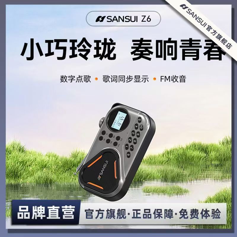 山水Z6新款2025老人专用蓝牙音箱迷你FM便捷式插卡小音响随身听